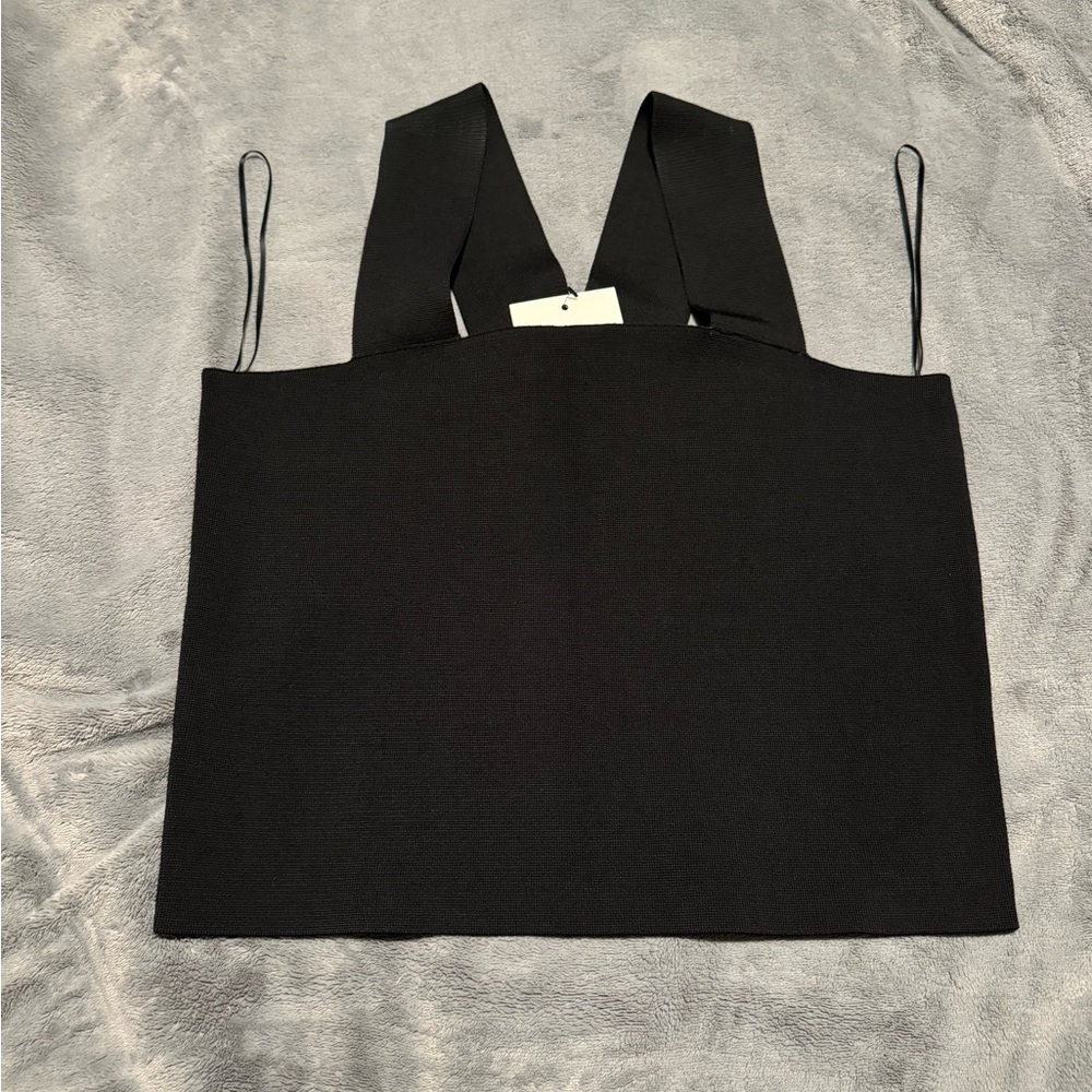 A.L.C. Black Structured Crop Top